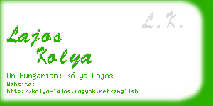 lajos kolya business card